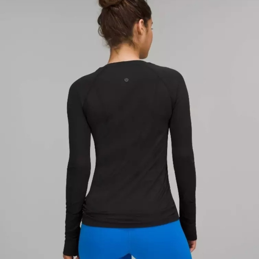 Lululemon Yoga Swiftly Tech Women's Sports Long Sleeve Peacock black size 2